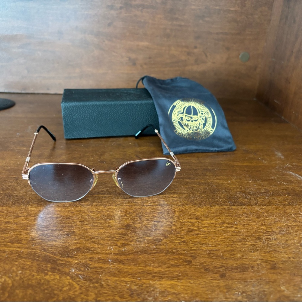 Rose Gold Sunglasses with Black Case